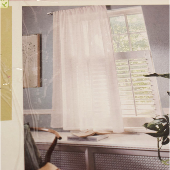 Threshold 54x63" Light Filtering Sheer Rod Pocket Curtain Panel Ivory (Marks)* - Picture 1 of 7